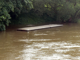 Hochwasser Mai 2013, Sicht von Schnellwegbrücke